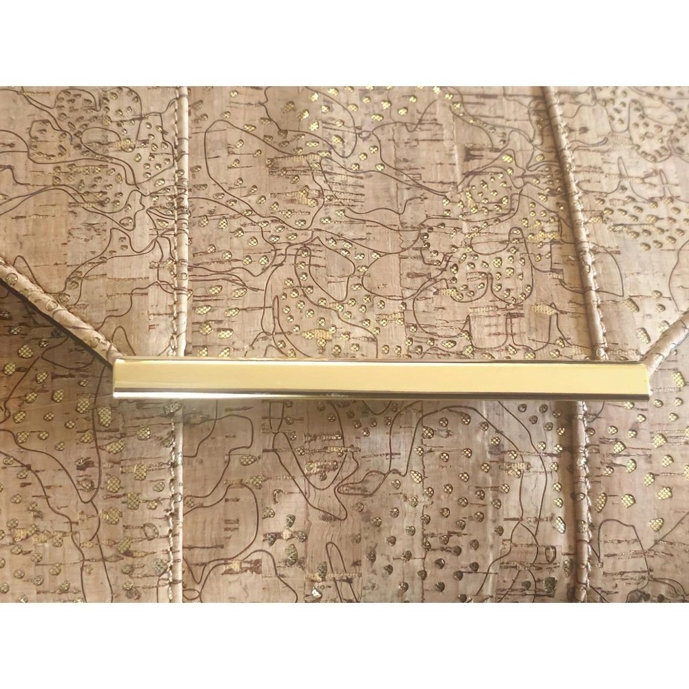Cork Envelope Clutch Chain Purse Gold Metallic Shoulder Crossbody Bag NWT - Picture 6 of 8